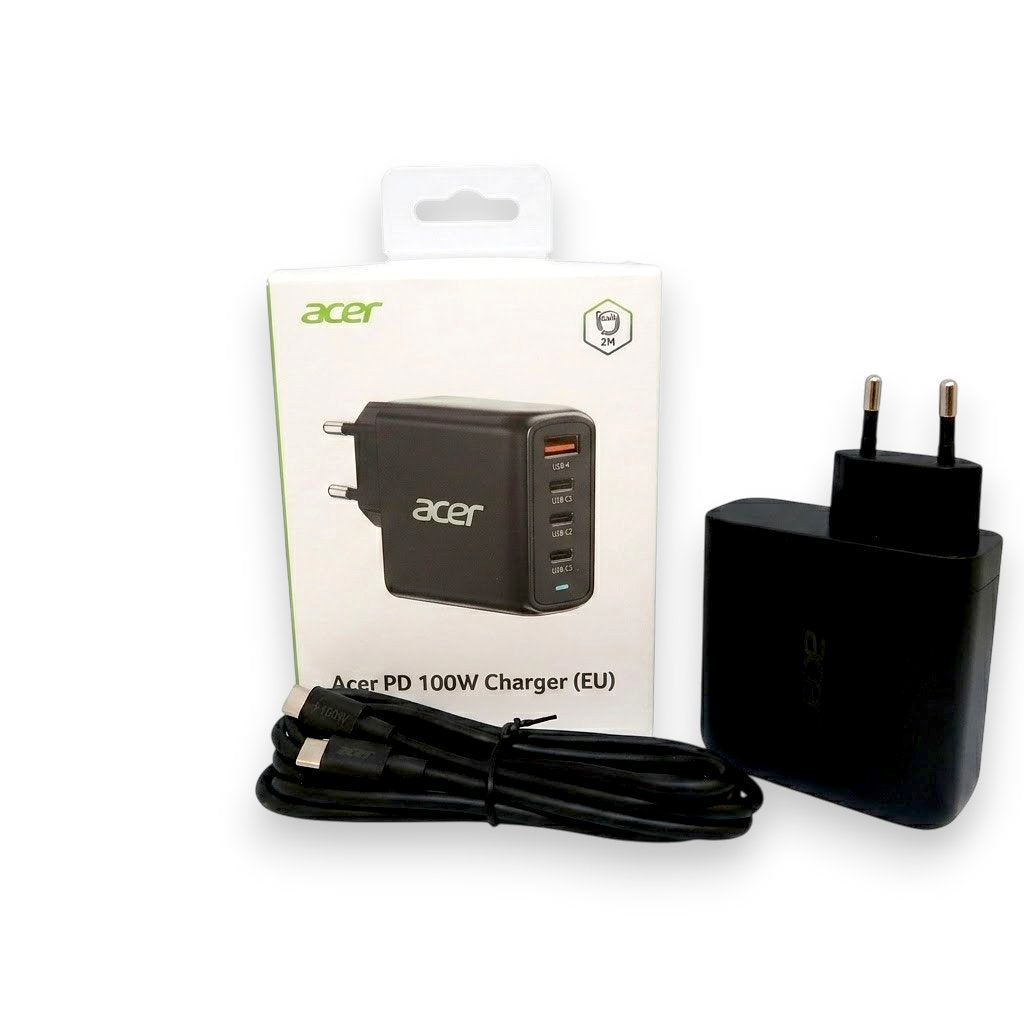 Acer 100W PD Charger USB Port: 3C+1A