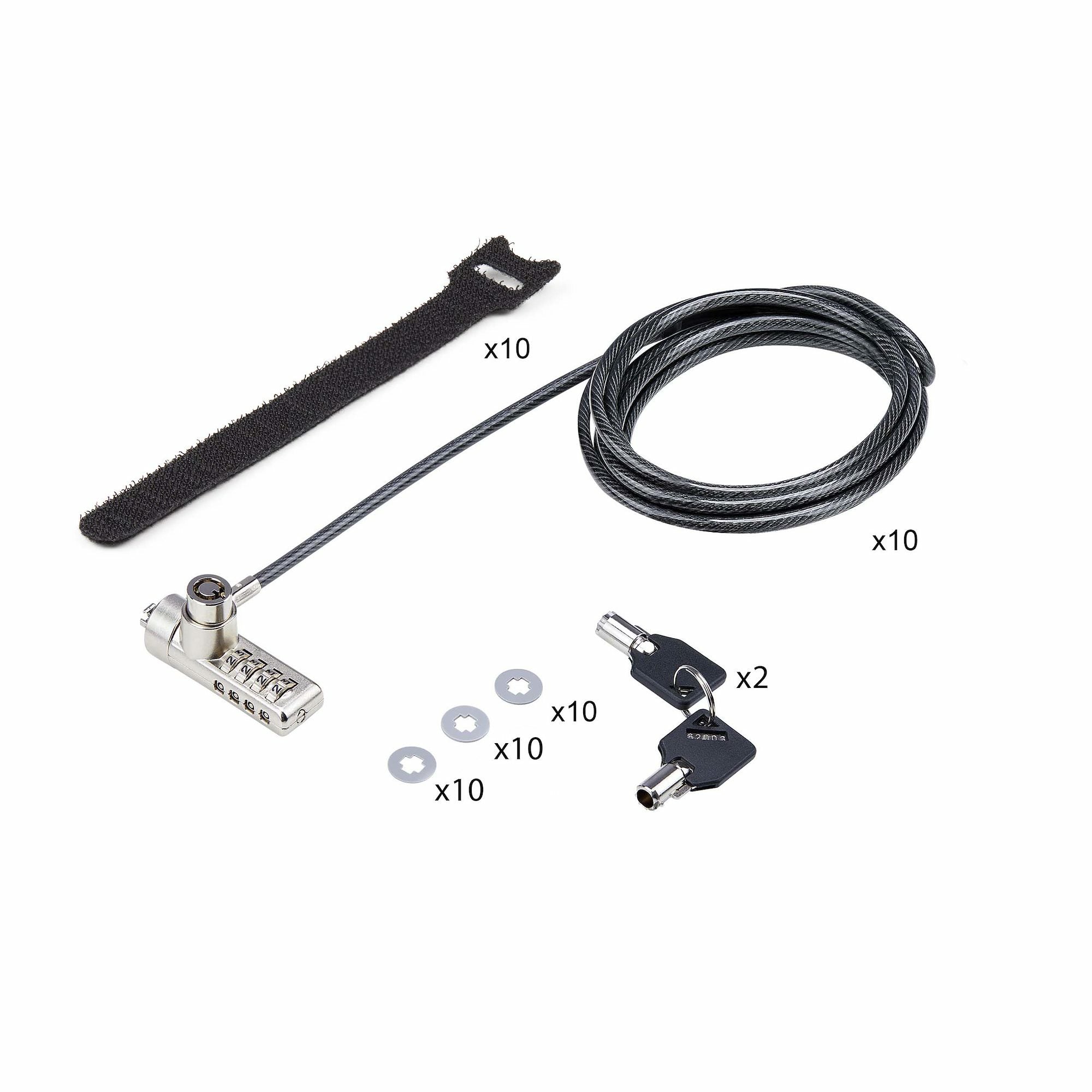 10-Pk Keyed and Combo K-Slot Laptop Lock