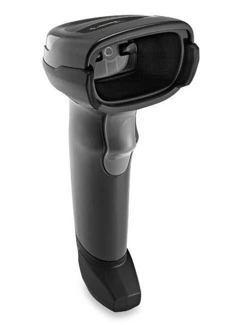 Zebra DS2208-SR BLACK WITH STAND COILED USB KIT: DS2208-SR00007ZZWW SCANNER, CBA-U32-C09ZAR SHIELDED COILED USB 9' CABLE, 20-71043-04R STAND