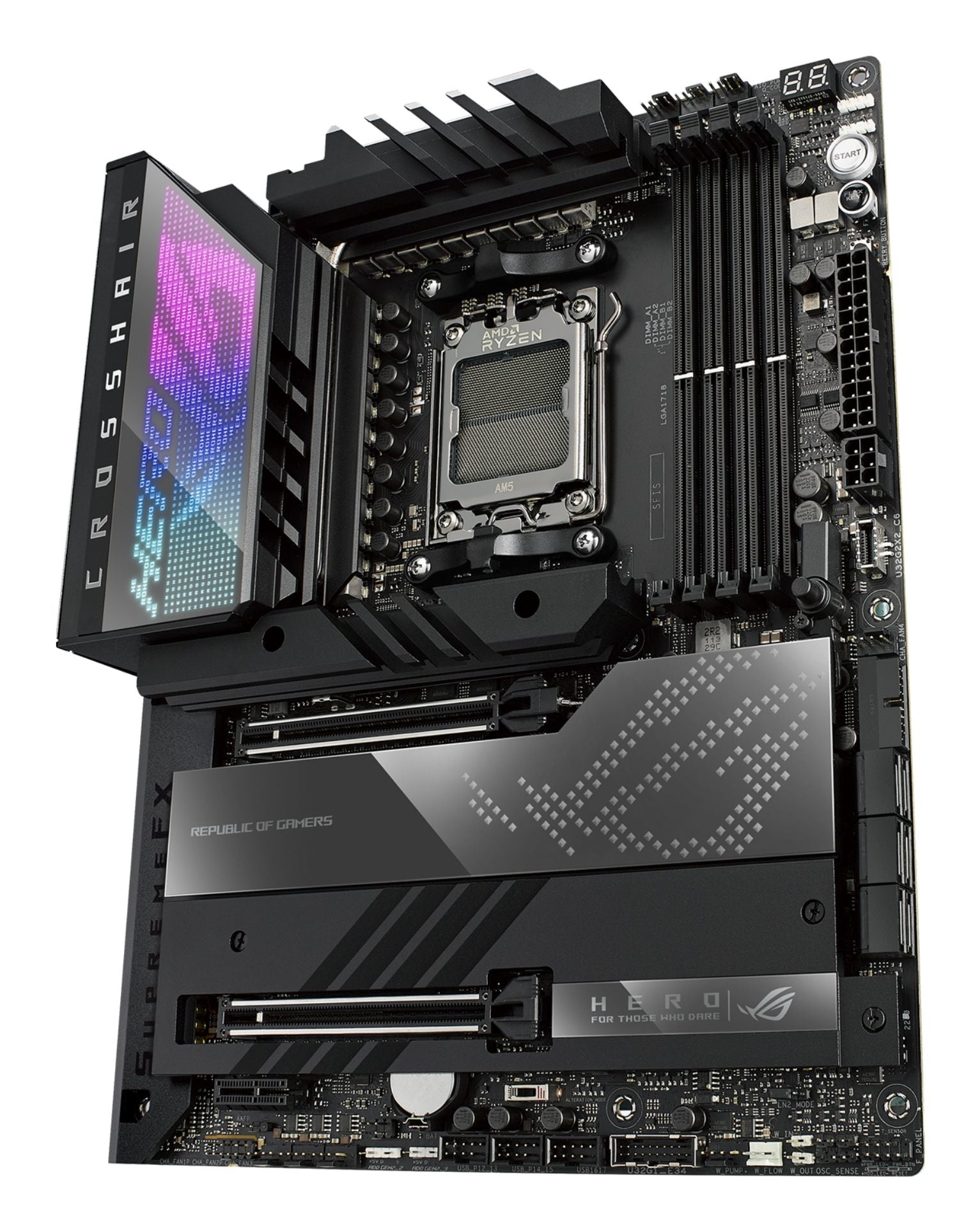 ASUS ROG CROSSHAIR X670E HERO AM5 Socket 4DDR5 2xPCIe 5.0 x16 2xUSB 4 HDMI 2.1 6xSATA 6Gb/s ATX