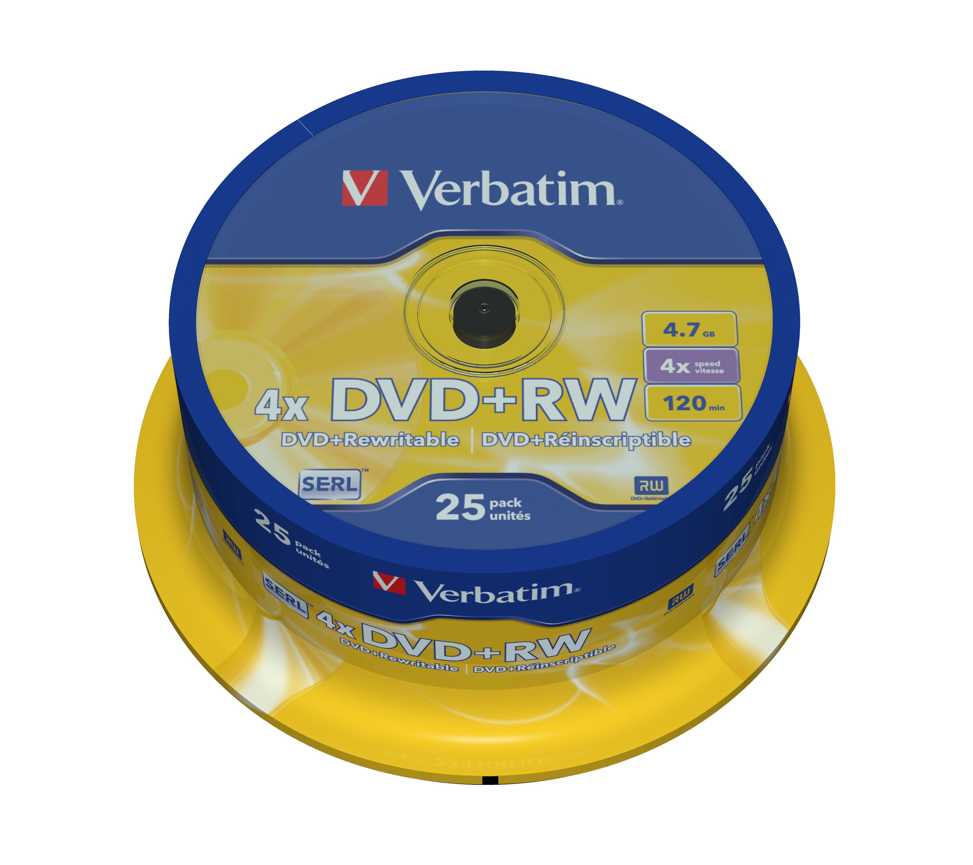 DVD+RW/4.7GB 4xspd Spdl 25pk