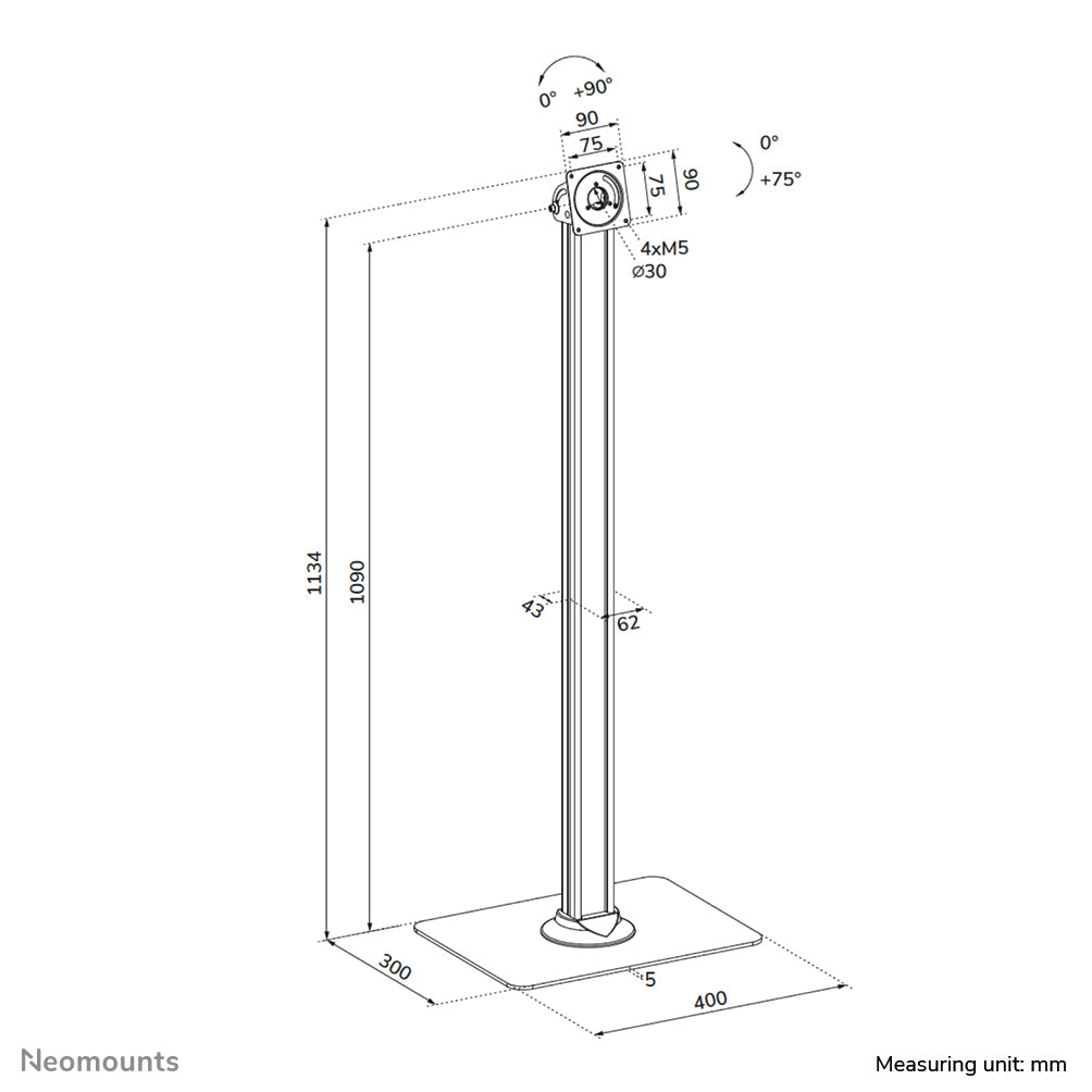 Neomounts FL15-627BL1 Tablet floor stand