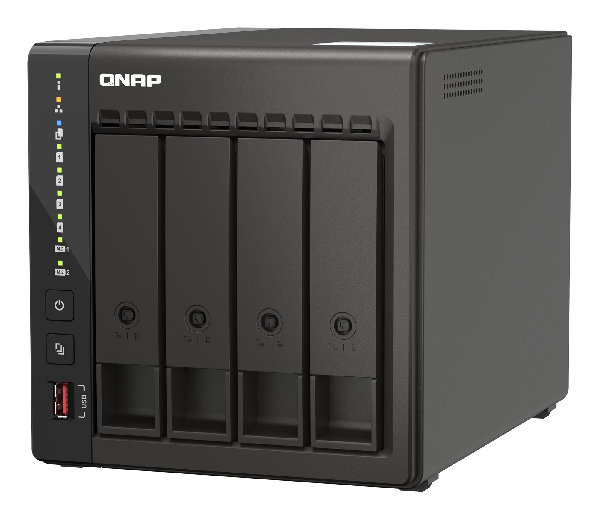 QNAP TS-453E-8G 4-bay desktop NAS Intel Celeron J6412 4C 2.0GHz burst 2.6GHz onboard 8Go RAM 2xHDMI 1.4b 2xM.2 2280 PCIe slots