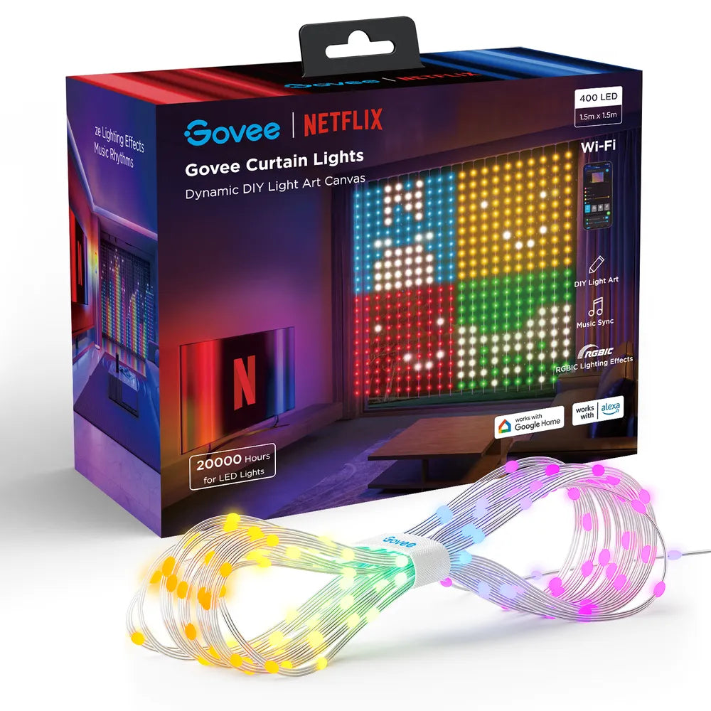 Govee H70BC Rideau Lumineux Version Co-branding Netflix | Rideau, rideau LED | Wi-Fi, Bluetooth