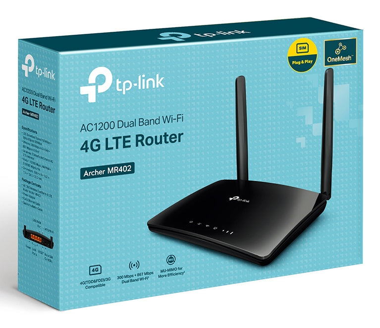 TP-Link Archer MR402 routeur sans fil Fast Ethernet Bi-bande (2,4 GHz / 5 GHz) 4G Noir