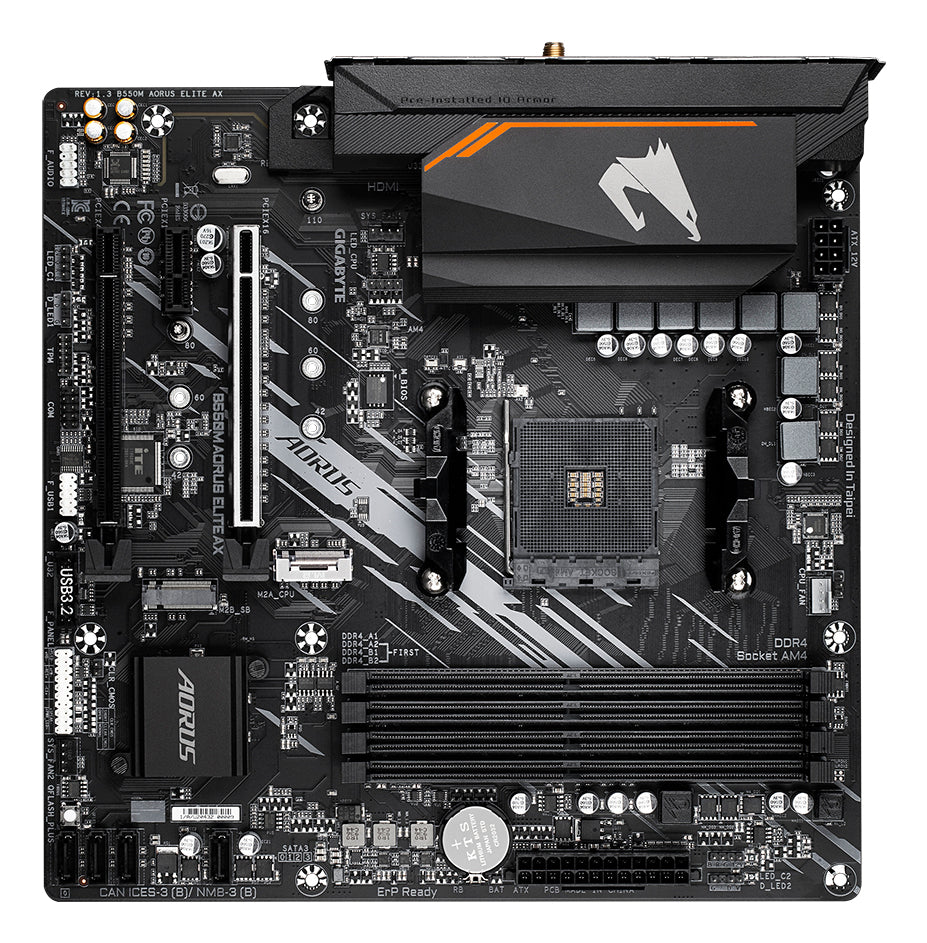 GIGABYTE B550M AORUS ELITE AX carte mere AMD B550 Emplacement AM4 micro ATX