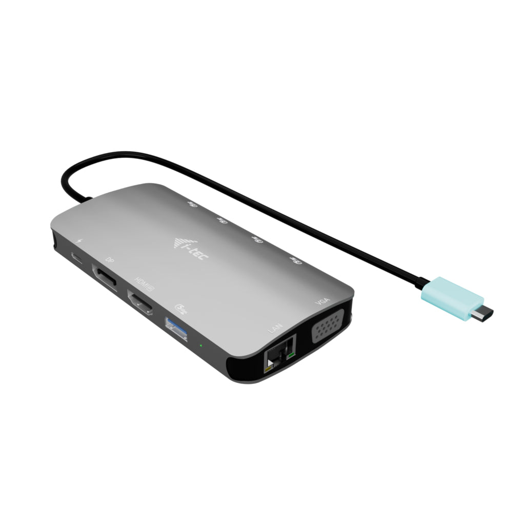 I-TEC USB-C Metal Nano 3x Display Docking Station 1x DP 1x HDMI 1x VGA 1x GLAN 1x USB-C Gen1 4x USB-A Gen1 Power Delivery 100W