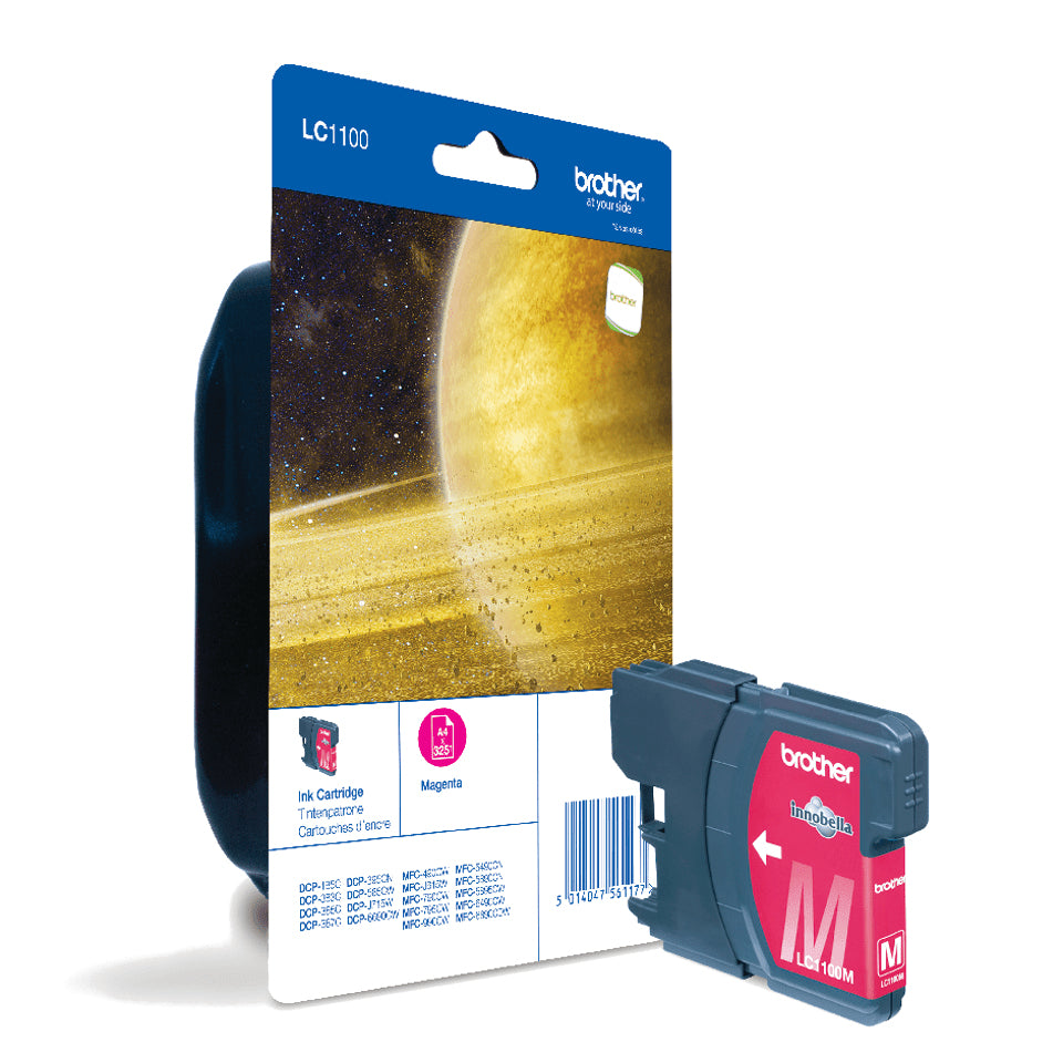 BROTHER LC-1100 cartouche encre magenta capacité standard 7.5ml 325 pages 1-pack blister sans alarme