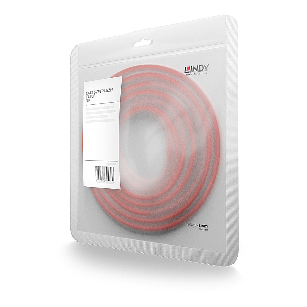 LINDY S/FTP Cat.6 Cable Red 1m LSOH incl. Testprotocol