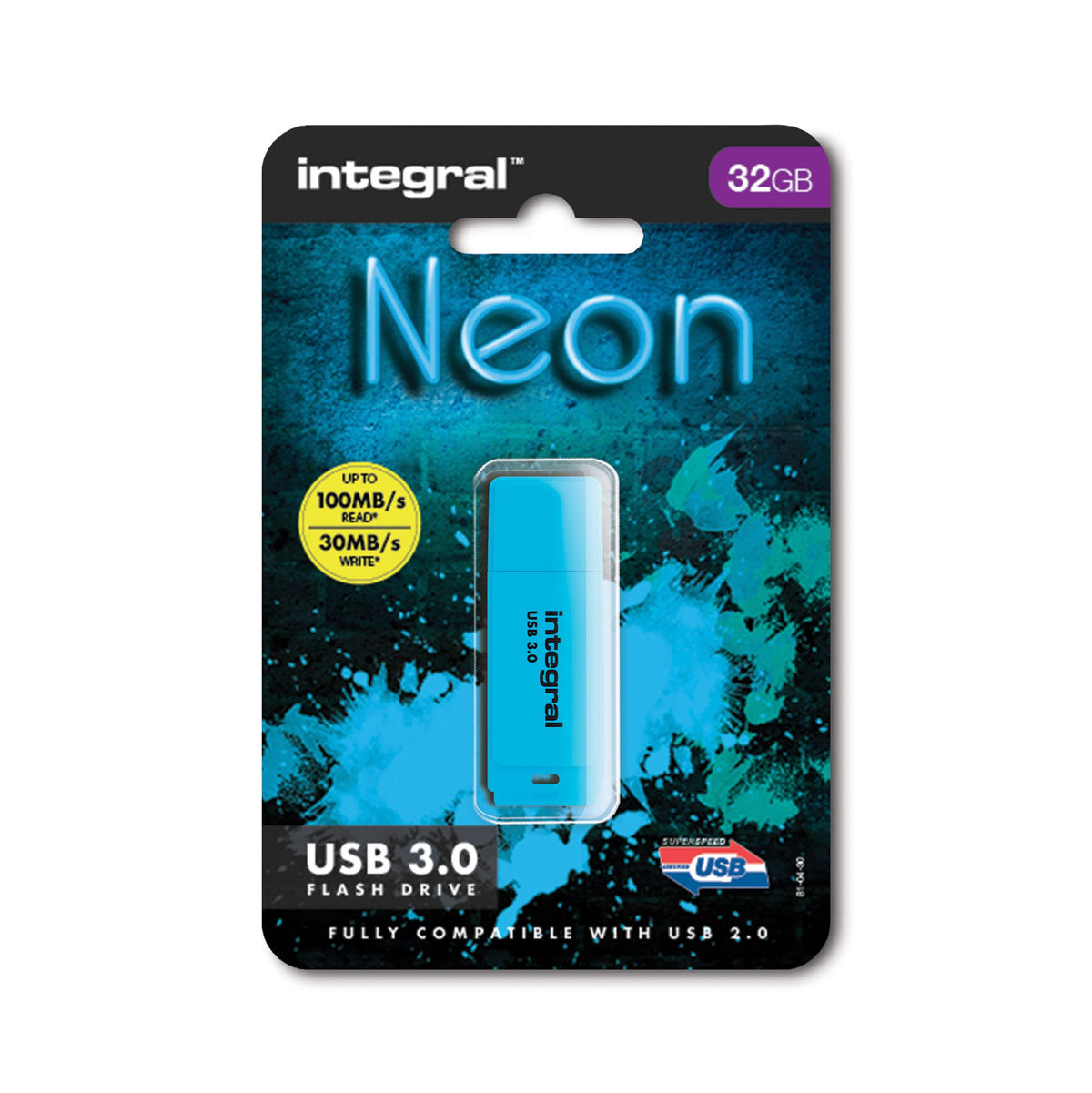 USB Flash Drive NEON USB 3.0 BLUE 32GB