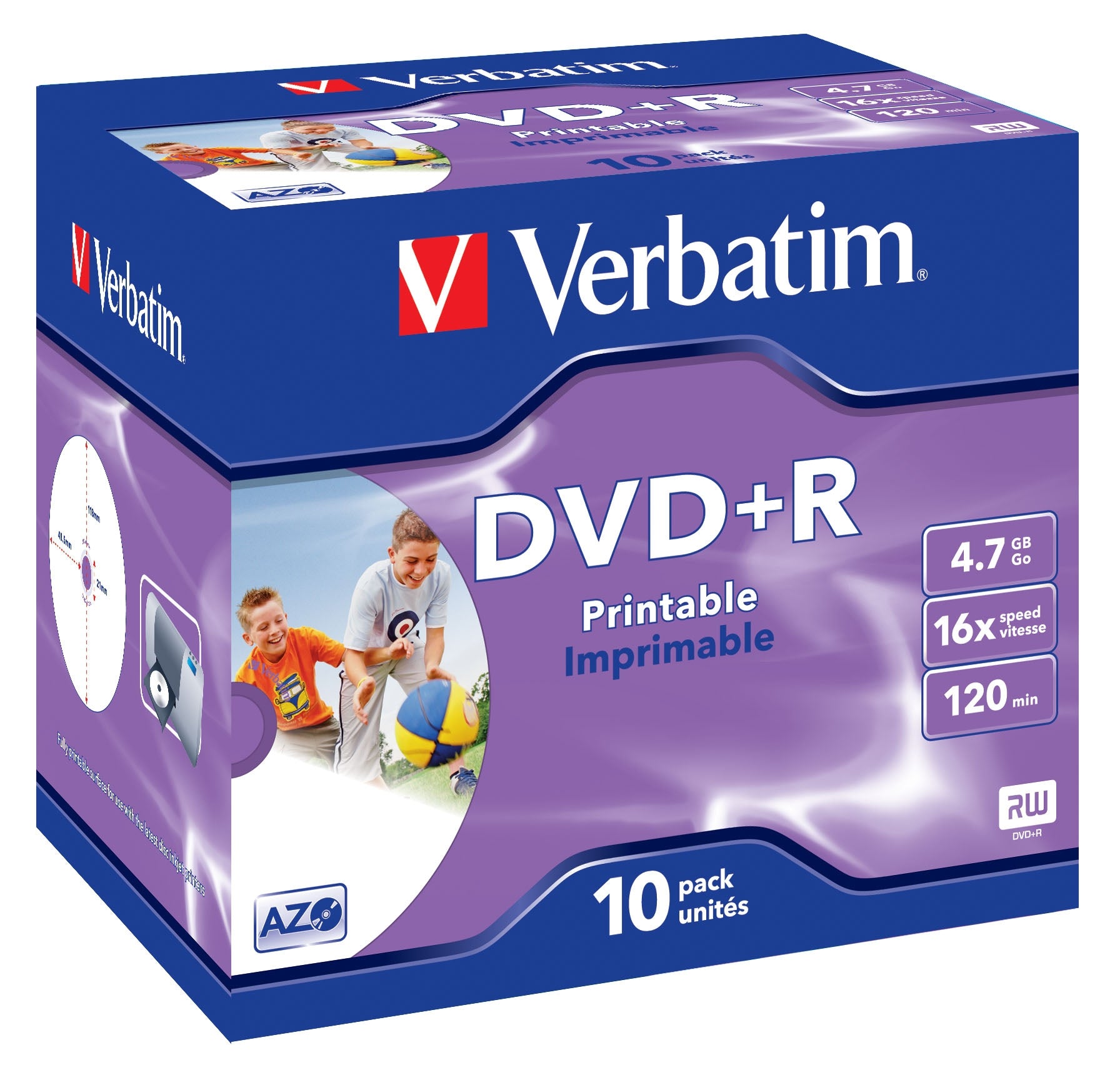 DVD+R/4.7GB 16x AdvAZO JC 10pk Photo Prt