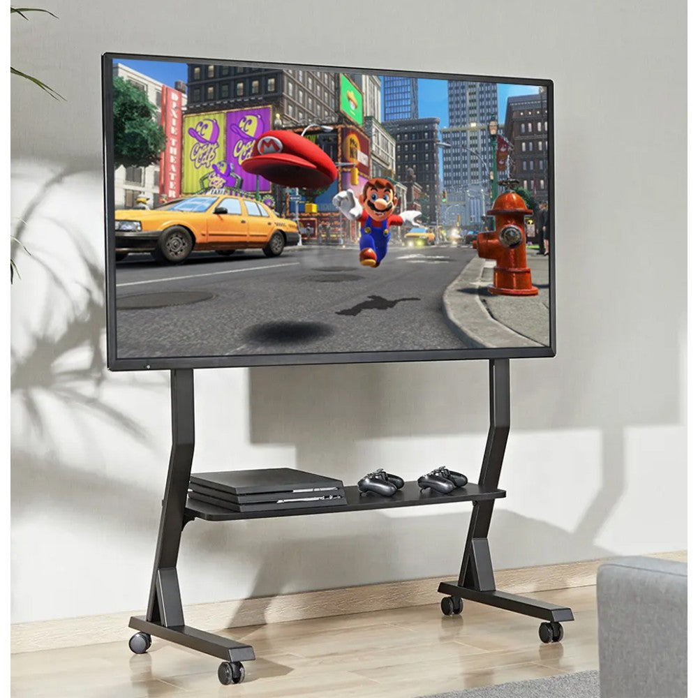 Techly ICA-TR325 Support TV mobile 45-90” jusqu'a 60kg étagere AV réglable