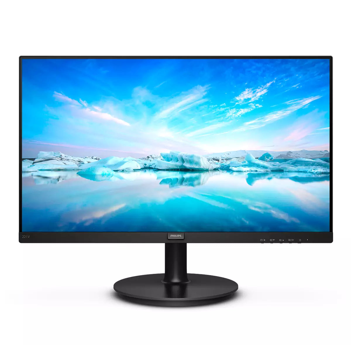 PHILIPS 221V8A/00  Écran LED - 22" - 1920 x 1080 Full HD  @ 75 Hz - VA - 200 cd/m² - 4000:1 - 4 ms - HDMI, VGA - haut-parleurs