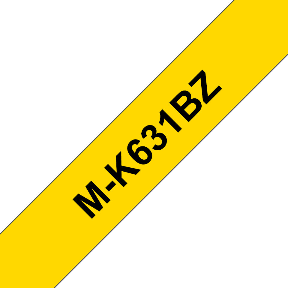 BROTHER Ruban MK631BZ, 12mm Noir sur fond Jaune, Non laminé, 8M