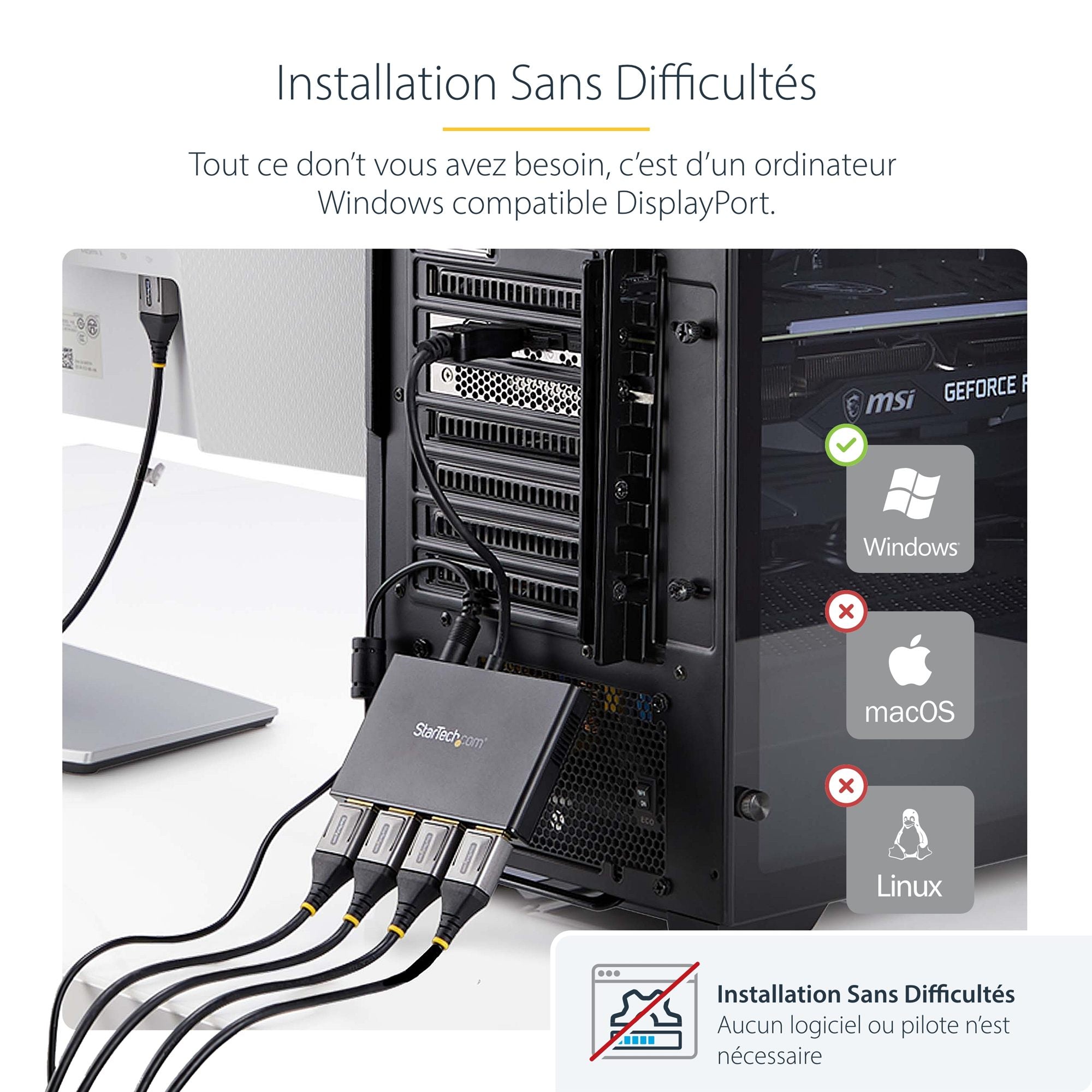 MST Hub DisplayPort to 4x DisplayPort