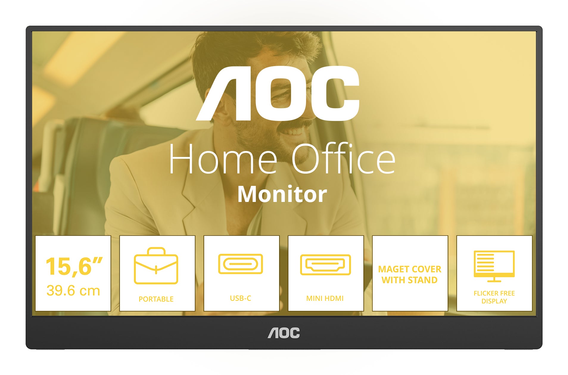 AOC 16T20E2 15.6p 16:9 IPS 60Hz FHD HDMI Mini HDMI USB-C