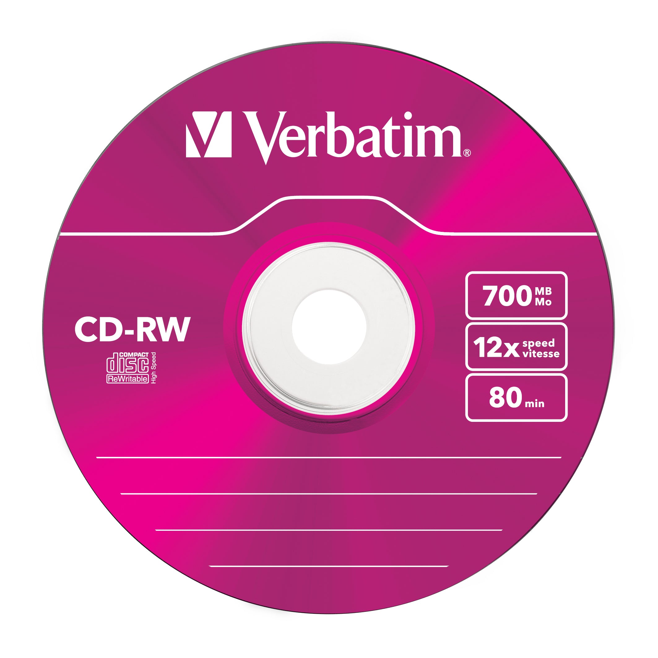 CD-RW/700MB 80Min 12x HiSpeed SC Col 5pk