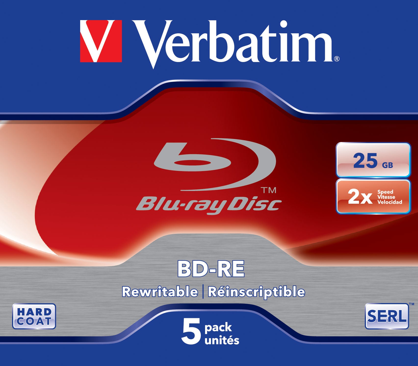 BD-RE/25GB 2xspd Single Layer JCase 5pk