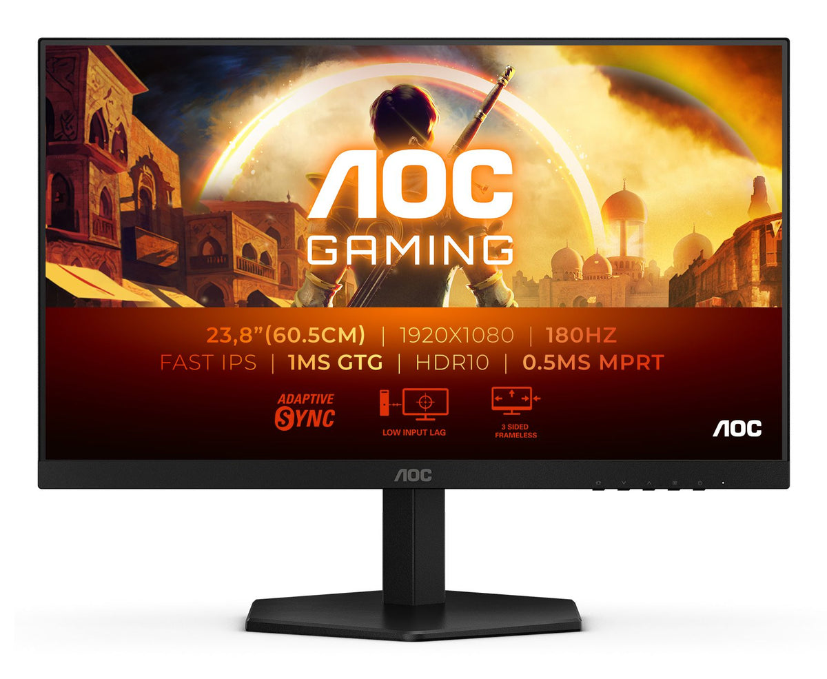 AOC 24G42E 24p Gaming Monitor 180Hz 1920x1080 1ms HDMI DP Black/Grey