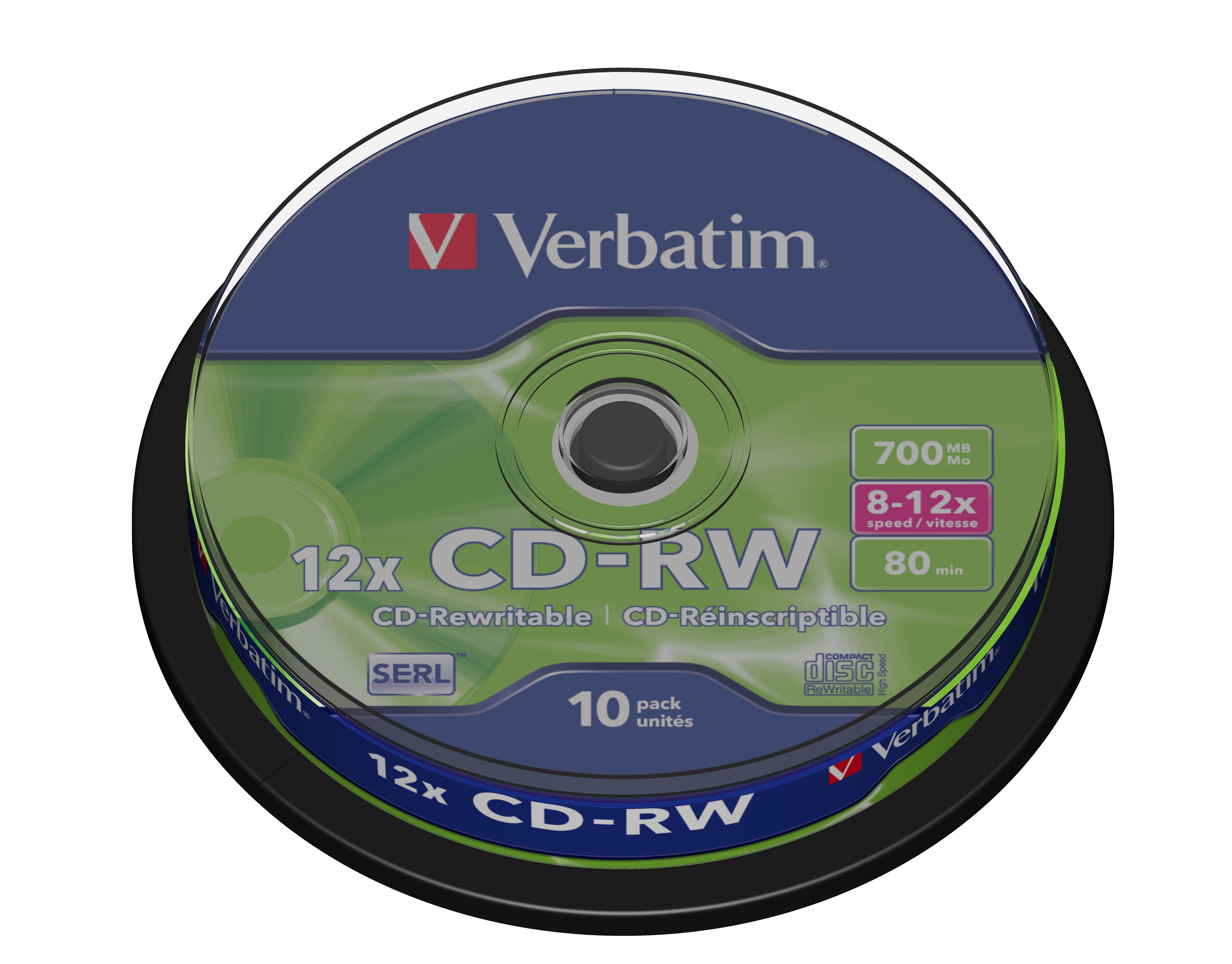 CD-RW/700MB 80Min 10x Speed Cake10pk