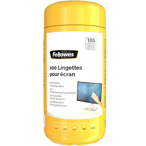 FELLOWES Screen cleaning wipes tub 100 euro