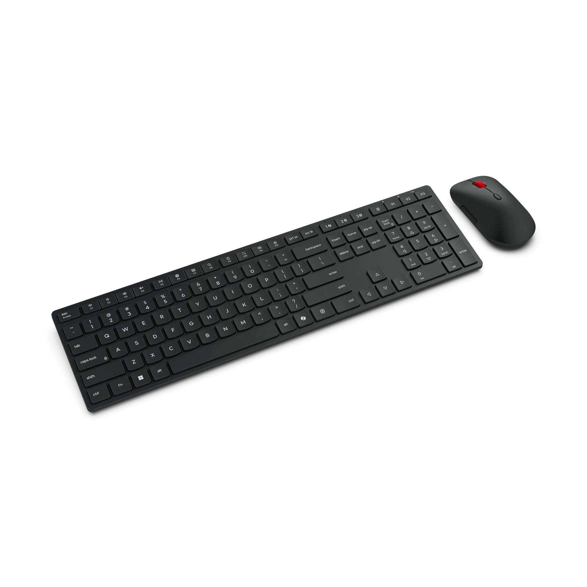 LENOVO Pro Combo 6000 Keyboard and mouse set wireless 2.4 GHz Bluetooth 5.3 AZERTY French eclipse black brown box (FR)