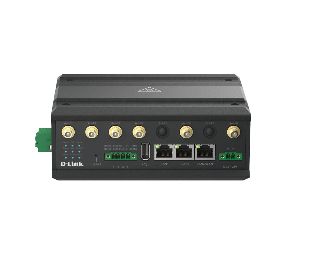 D-LINK Routeur IIoT M2M Industriel 5G NR VPN - Wi-Fi - Double SIM 4 antennes cellulaires externes - 2 x Wi-Fi externes