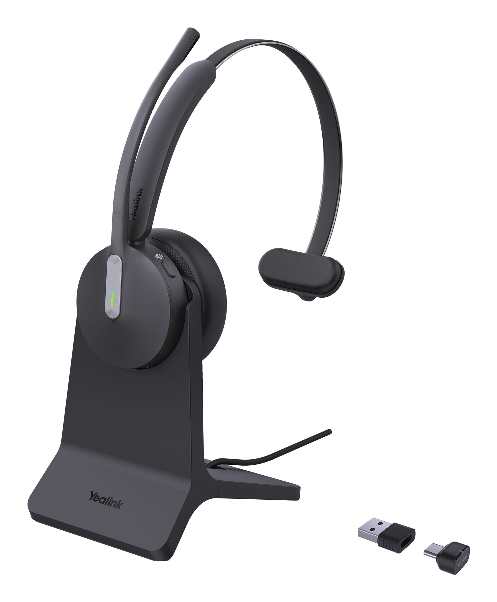 Yealink BH70 Mono with Stand Teams Casque Sans fil Arceau Bureau/Centre d'appels USB Type-A Bluetooth Socle de chargement Noir