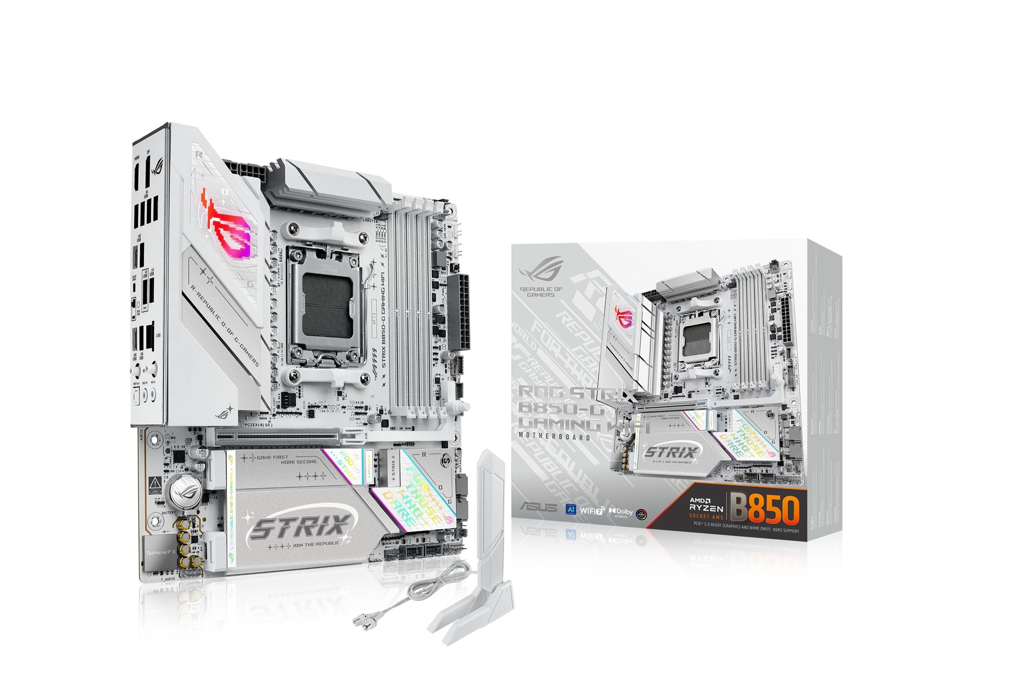 ASUS ROG Strix B850-G Gaming WiFi AMD mATX motherboard DDR5 PCIe 5.0 4xM.2 1xHDMI 1xDisplayPort 2xSATA