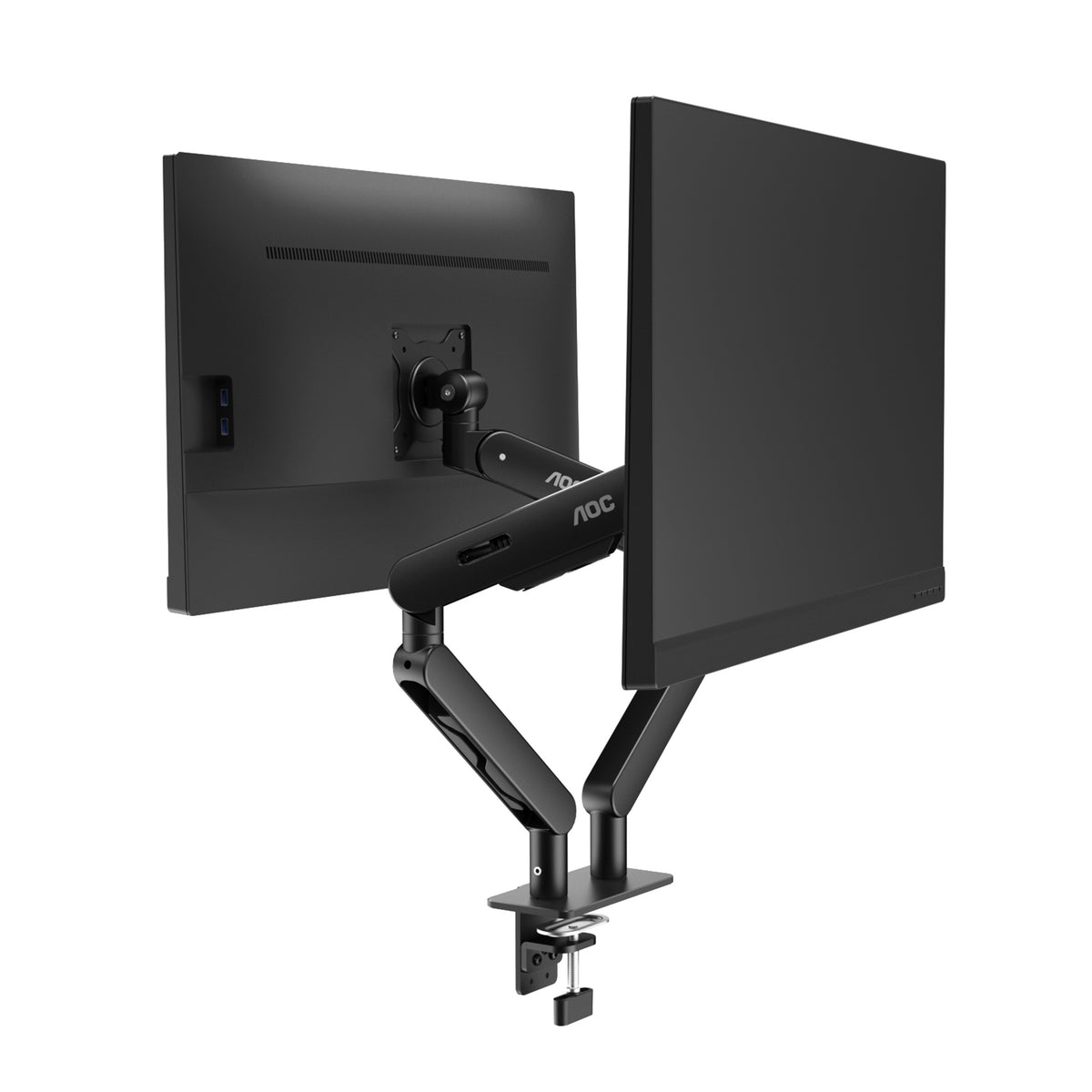 AOC AM420 bras pour - pour 2 écrans LCD / plasma - pour bureau - alliage d'aluminium - noir - Taille d'écran :17"-34"