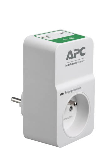 APC Essential Surgearrest PM1WU2 Surge protector AC 230V output connectors 1 France white