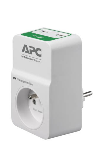 APC Essential Surgearrest PM1WU2 Surge protector AC 230V output connectors 1 France white