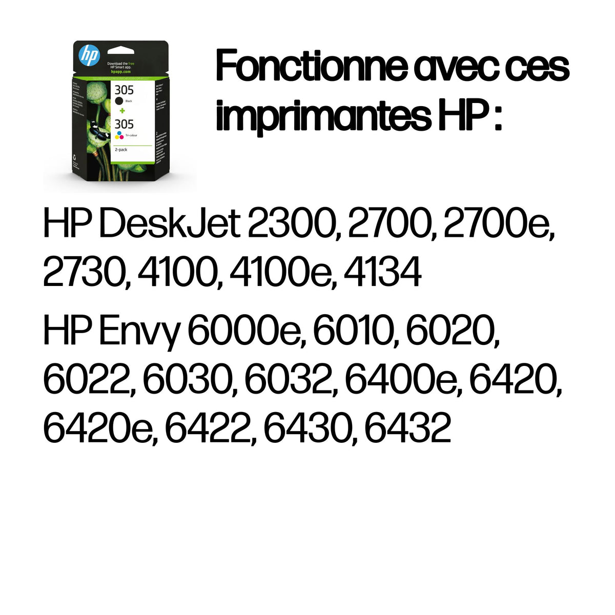 HP 305 2-Pack Tri-color/Black Original Ink Cartridge