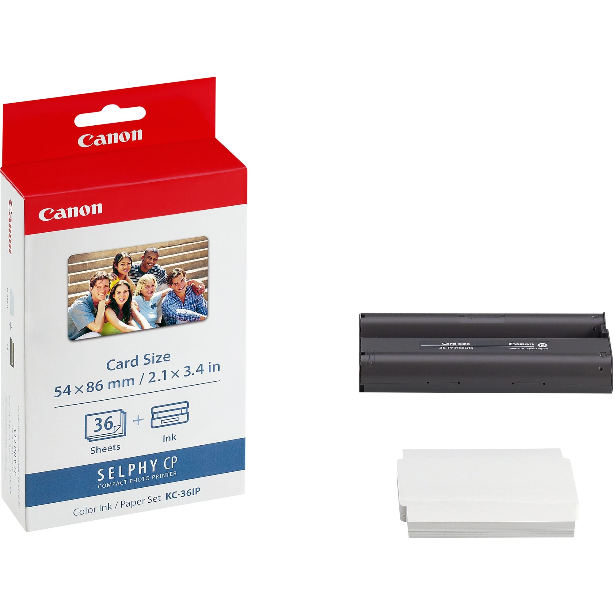 CANON KC-36IP photo  papier inkjet 54x86mm 36 feuilles pack de 10 with color ink cartouche for CP-100