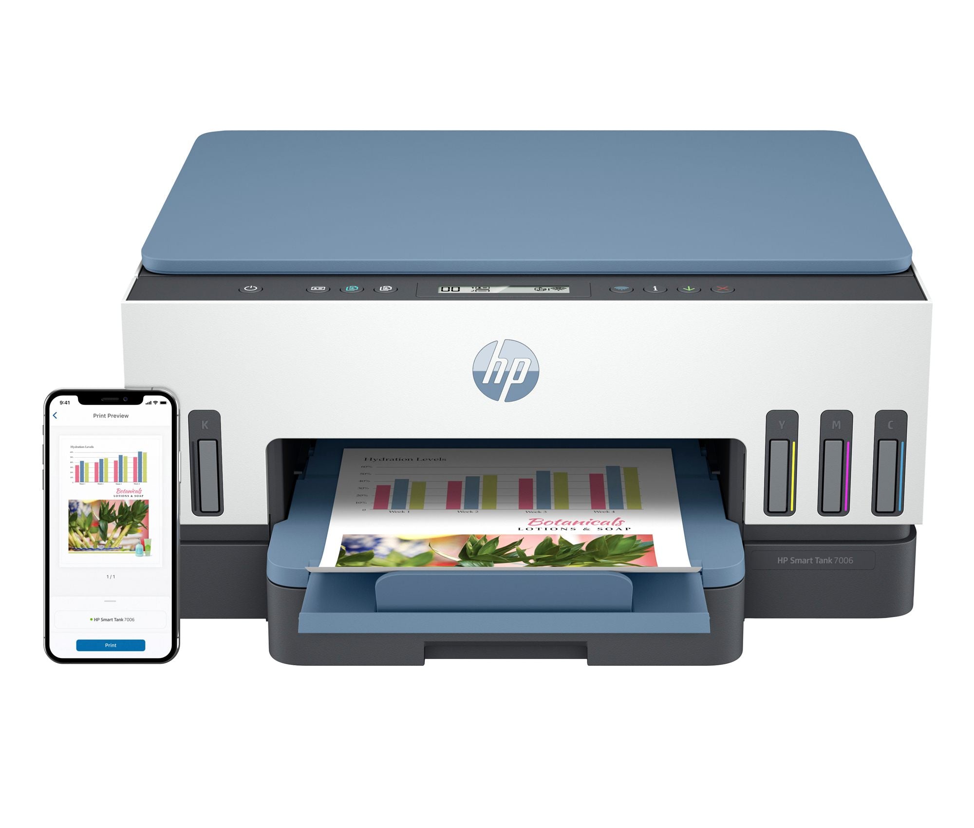 HP Smart Tank 7006 All-in-One MFP colour inkjet refillable 216x297mm A4 13ppm Copy 15ppm Print 250sheets USB Wi-Fi Bluetooth