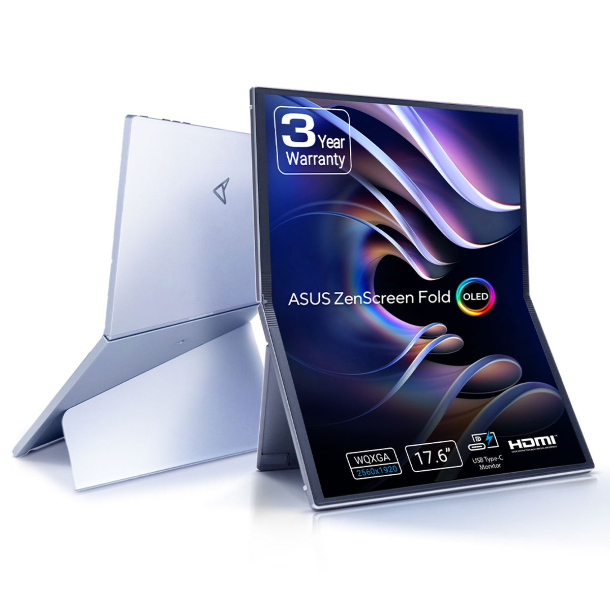 "ASUS ZenScreen Fold OLED MQ17QH écran plat de PC 43,9 cm (17.3"") 2560 x 1920 pixels Quad HD Argent"