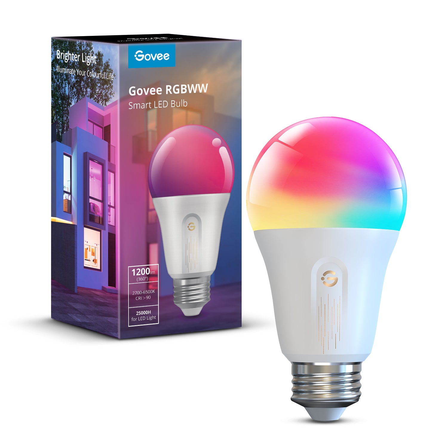 Govee H6009 Ampoule | Ampoule intelligente RGBW | Wi-Fi, Bluetooth