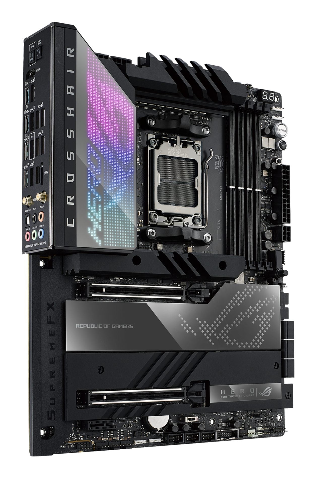 ASUS ROG CROSSHAIR X670E HERO AM5 Socket 4DDR5 2xPCIe 5.0 x16 2xUSB 4 HDMI 2.1 6xSATA 6Gb/s ATX