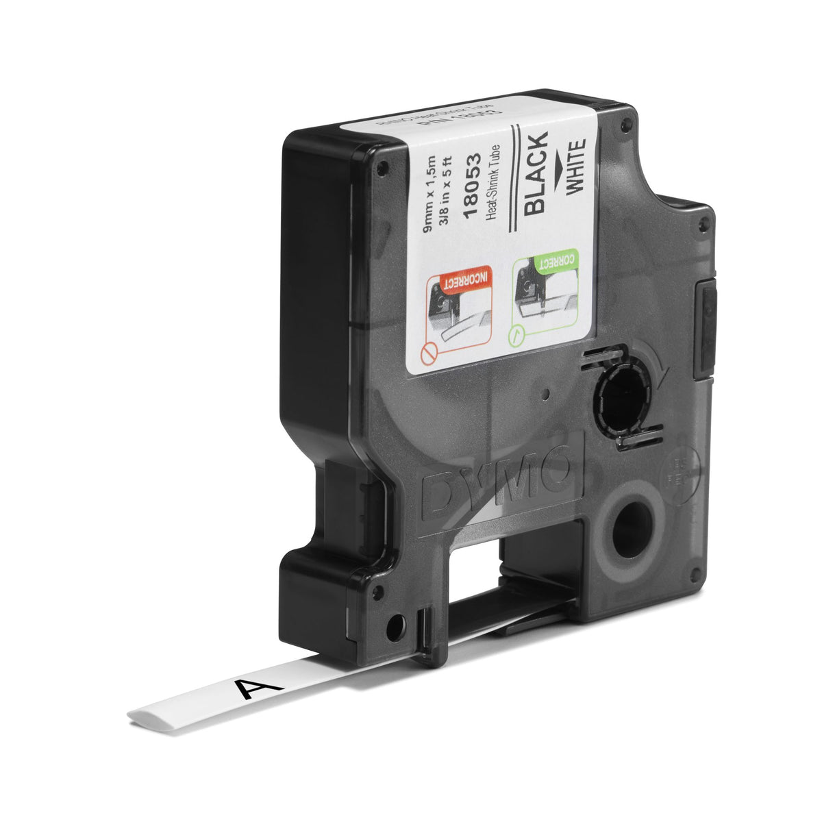 DYMO Etiquette thermorétractables 18053 noir/blanc 9mm x1,5m