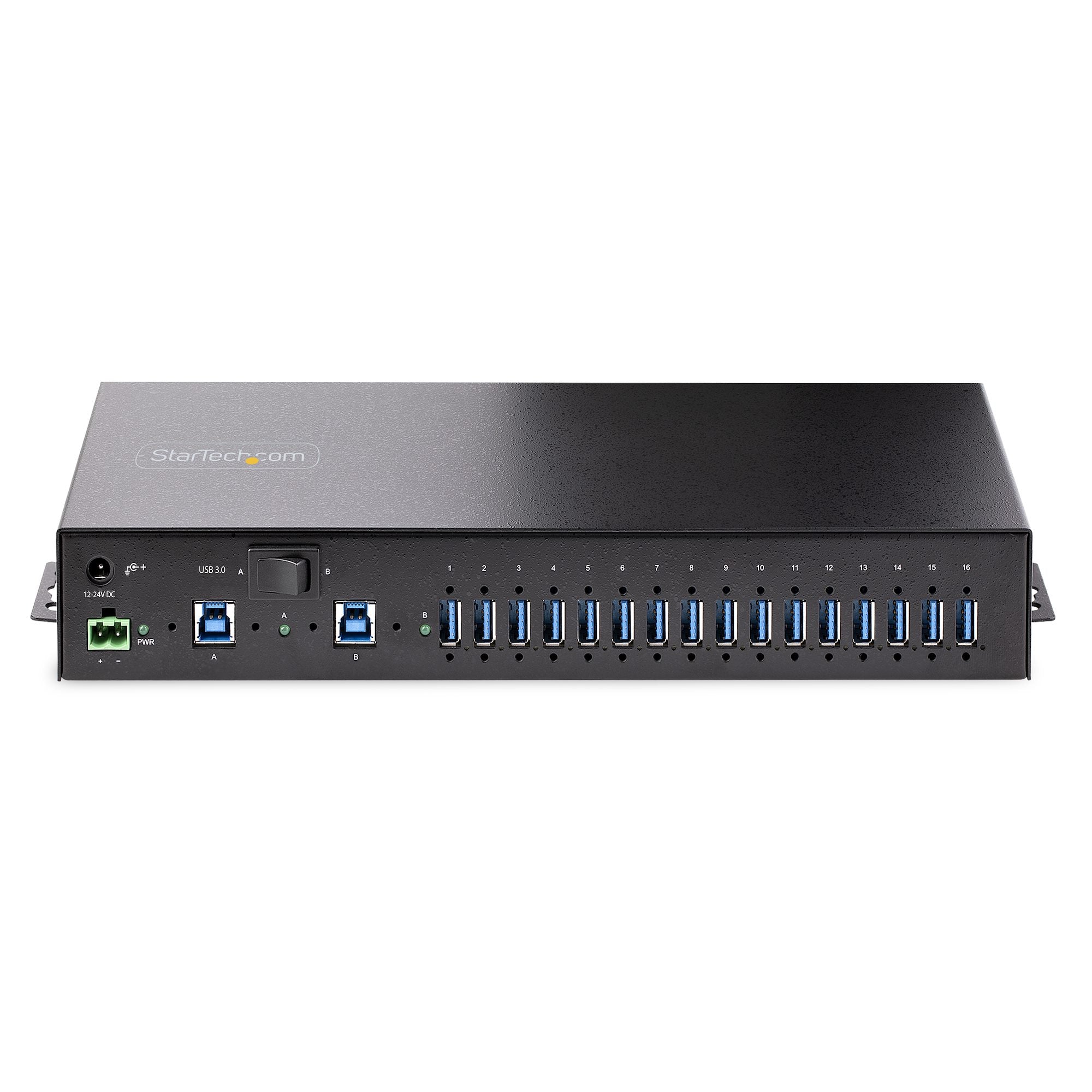 16-Port Industrial USB 3.0 Hub/Switch
