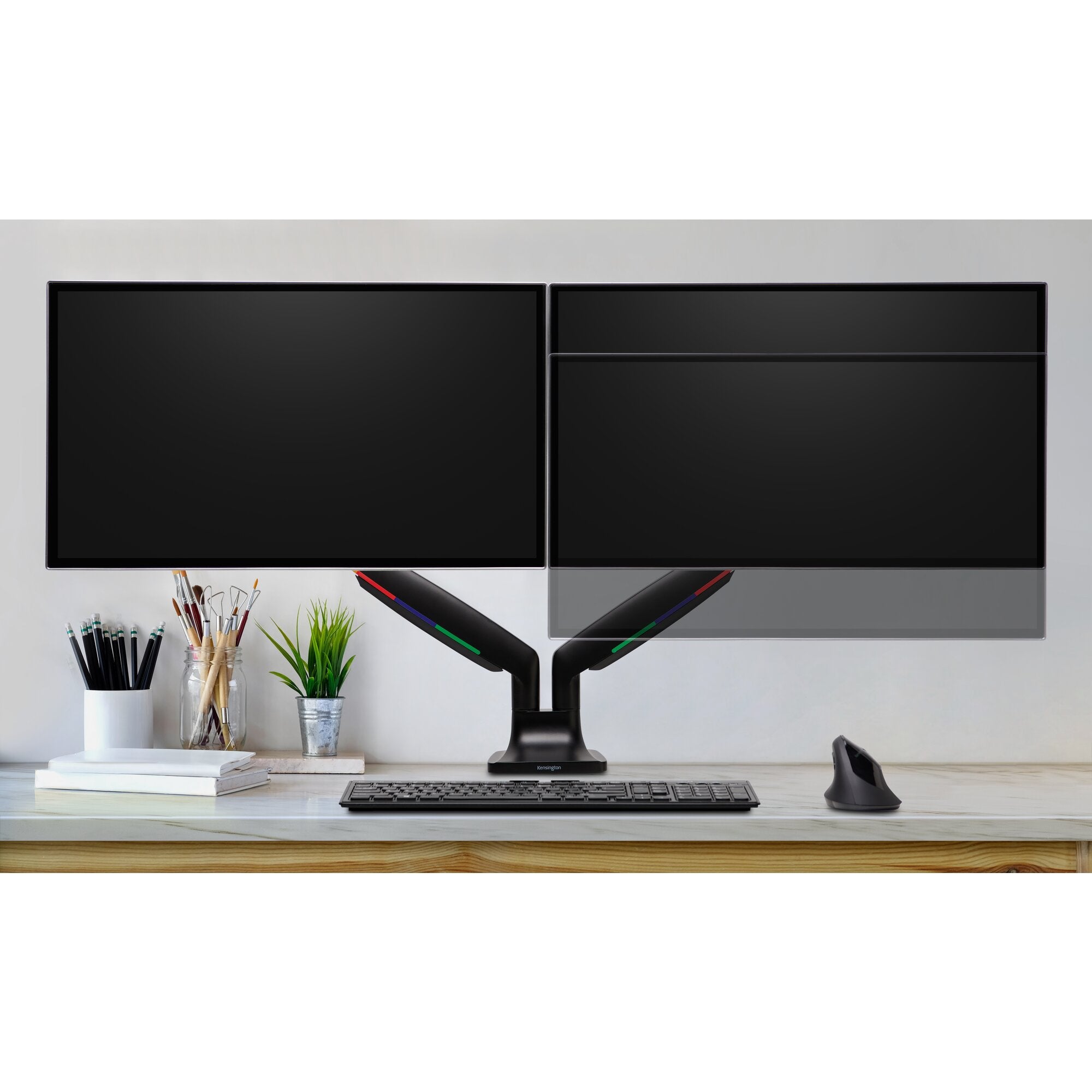One-Touch Height Adjust Dual MonitArm