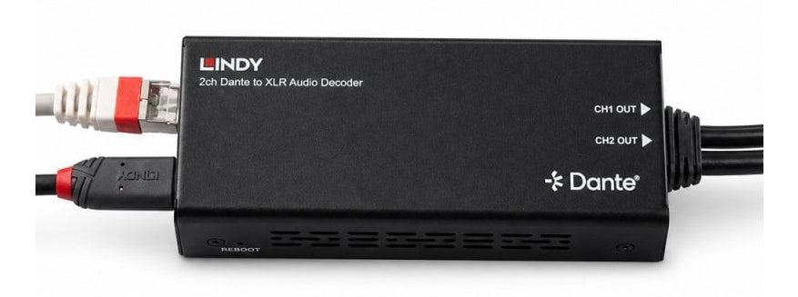 LINDY Décodeur audio 2 canaux Dante vers XLR