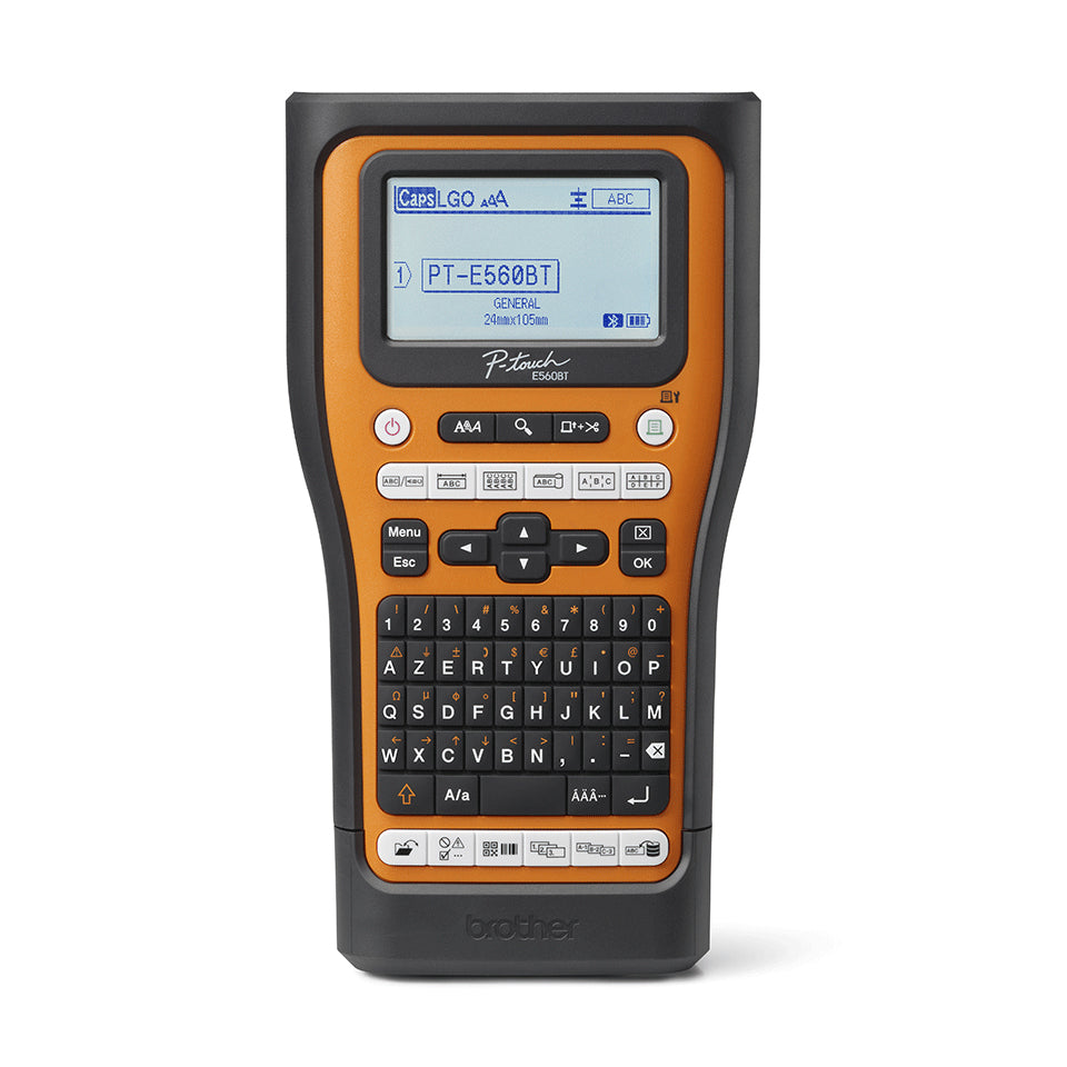 Brother PT-E560BTVP imprimante pour étiquettes Transfert thermique 180 x 180 DPI 20 mm/sec Avec fil &sans fil HSE/TZe Bluetooth QWERTZ