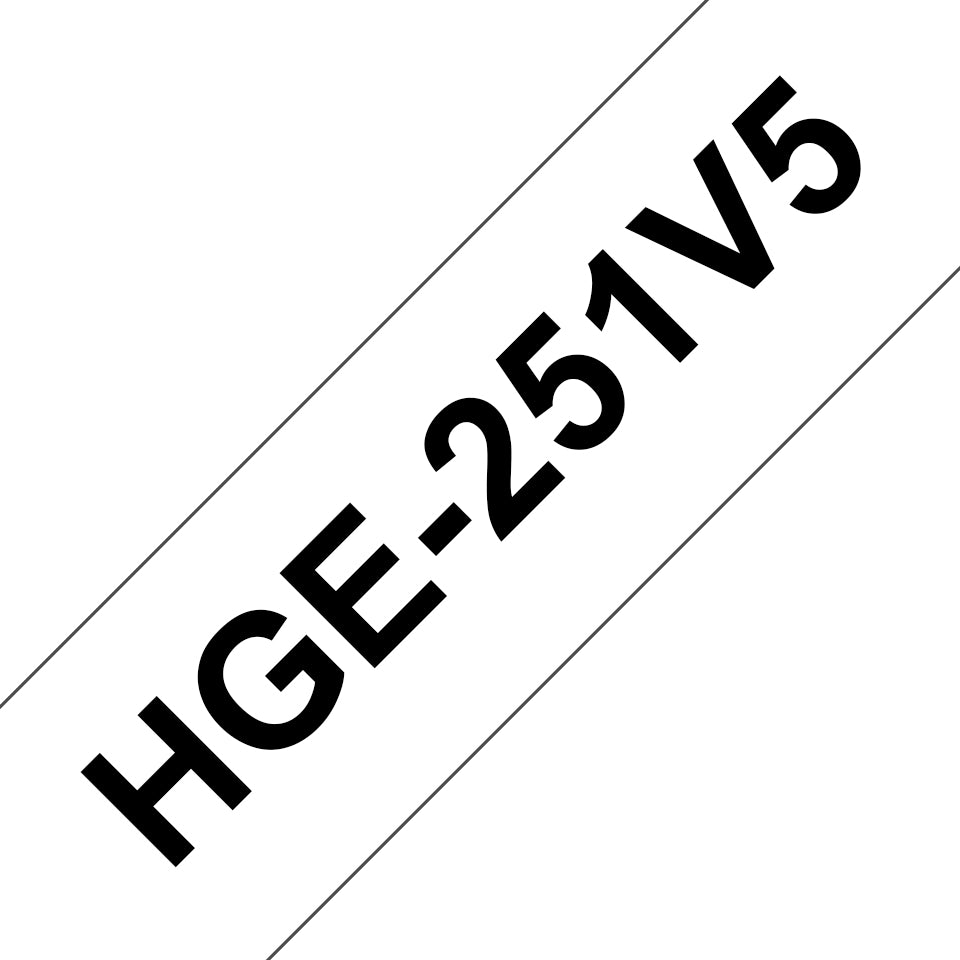 BROTHER 5x HG251 tape cassette 24mmx8m white black laminate for P-touch P500PC 9700PC 9800PCN RL700S PK OF 5