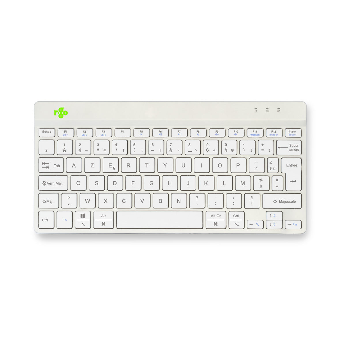 R-GO TOOLS Clavier Ergo Compact Break, Bluetooth blanc/arg