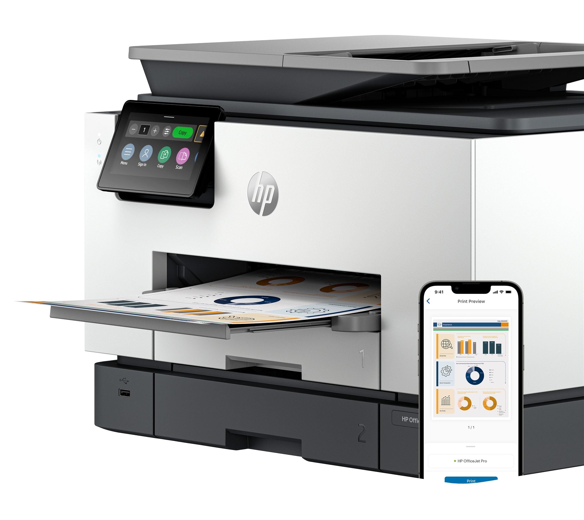 HP 4U561B#686 OfficeJet Pro 9130b Imprimante Couleur Tout-en-Un Sans Fil