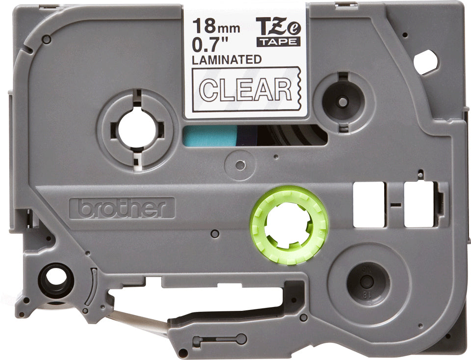 BROTHER P-TOUCH TZE-145 blanc sur clear 18mm