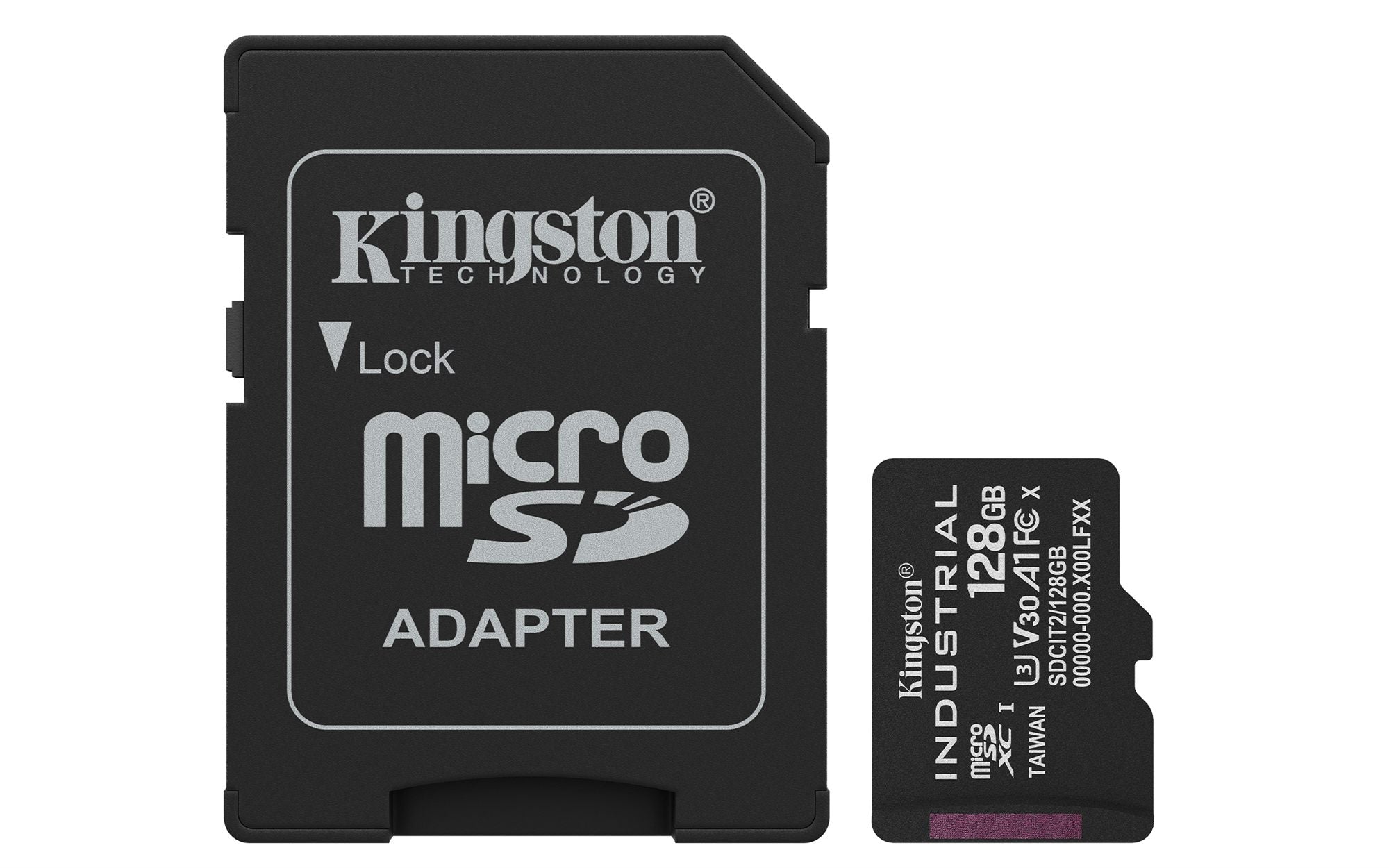 KINGSTON Carte microSDXC Industrial C10 A1 pSLC de 128Go + adaptateur SD