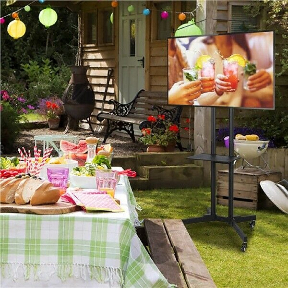 "Techly ICA-TR16T Support TV mobile 37-70"" jusqu'a 50kg réglable 2 étageres"