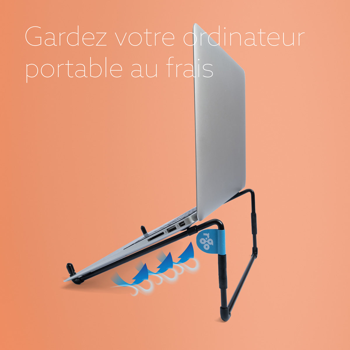 R-GO TOOLS Support pour PC portable Steel Travel, noir